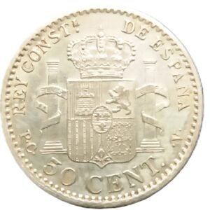 50 Céntimos de Peseta España 1904 USC- reverso
