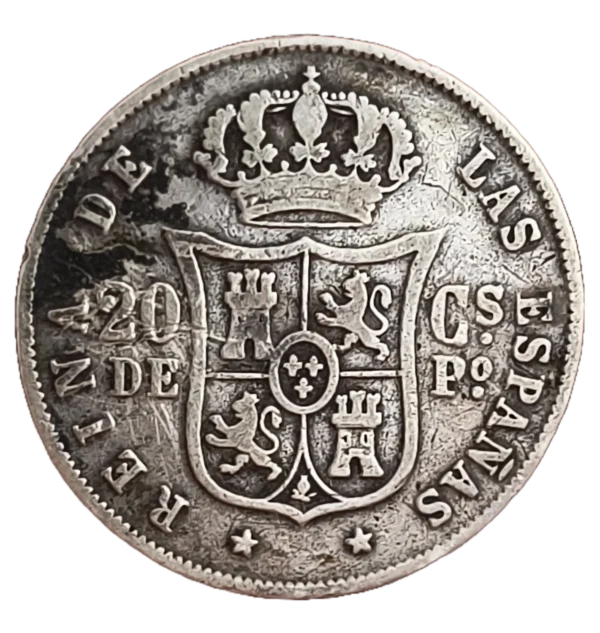 20 Centavos de Peso Filipinas 1868 - Imagen 2