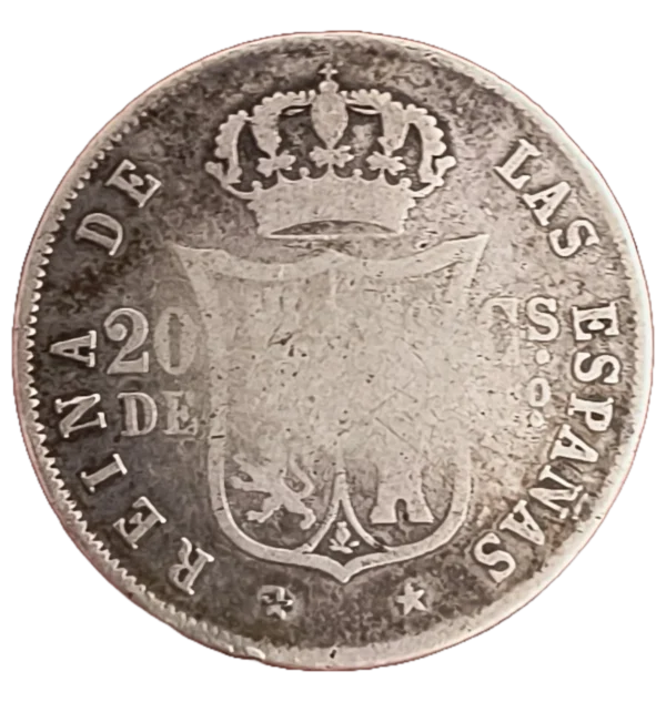 20 centavos de peso 1865 Isabel II - Imagen 2