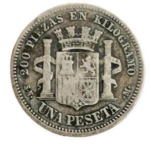 1 Peseta 1869 BC reverso