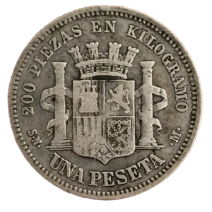 1 Peseta 1869 BC+ reverso