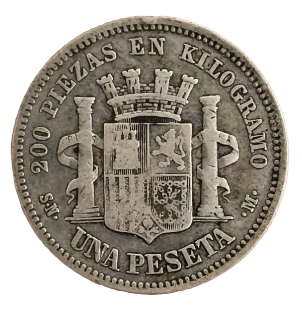 1 Peseta 1869 BC+ - Imagen 2