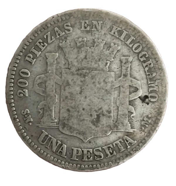 1 Peseta 1869 RC - Imagen 2