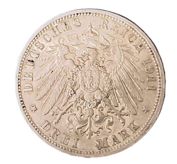 3 Mark Alemania William II 1911 A AU/EBC+ - Imagen 2