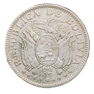 1/2 Boliviano Bolivia 1909 XF/EBC- reverso