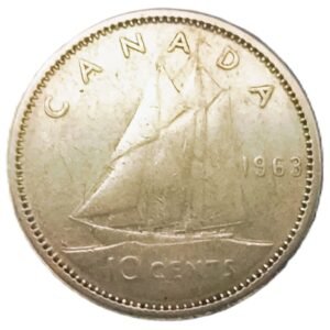10 Centavos Canadá 1963 VF/MBC reverso