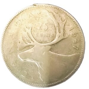 25 Cents Canadá George VI BC/F reverso