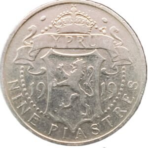 9 Piastres Chipre George V VF/MBC reverso