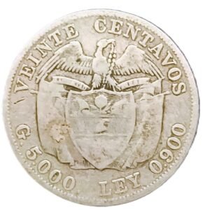 20 Centavos Colombia 1913 VF/MBC- reverso