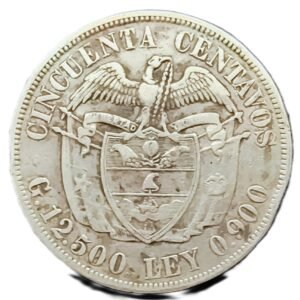 50 Centavos Colombia 1921 VF/MBC- reverso