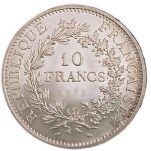 10 Francs Francia Plata .900 25 g reverso