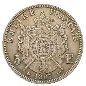 5 Francos Francia 1867 MBC reverso