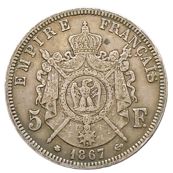 5 Francos Francia 1867 MBC - Imagen 2