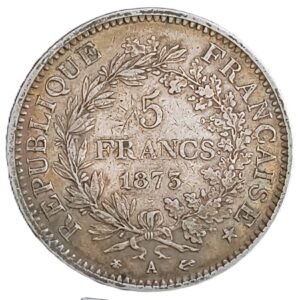 5 Francos Francia 1875 A MBC+ reverso
