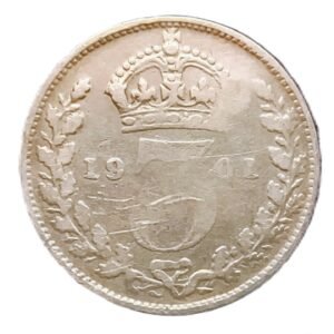 3 Pence Inglaterra 1901 VF/MBC reverso