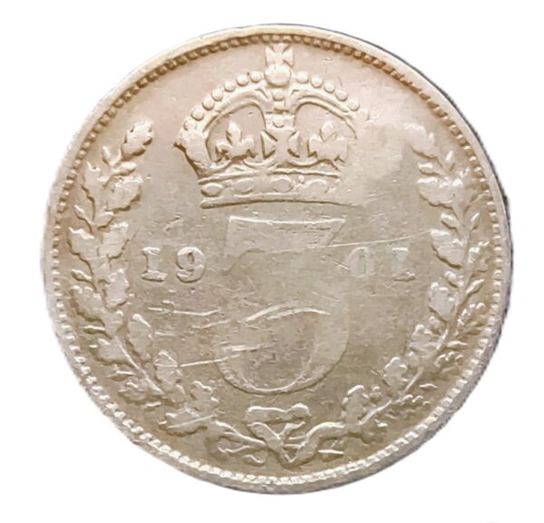 3 Pence Inglaterra 1901 VF/MBC - Imagen 2