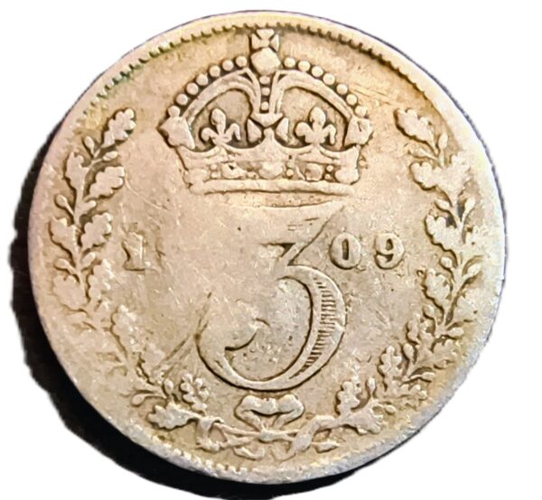 3 Pence Inglaterra 1909 VF/MBC - Imagen 2