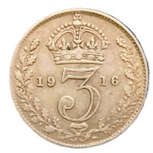 3 Pence Inglaterra 1916 AU/EBC reverso
