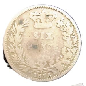 6 Pence Inglaterra 1875 VF/MBC reverso