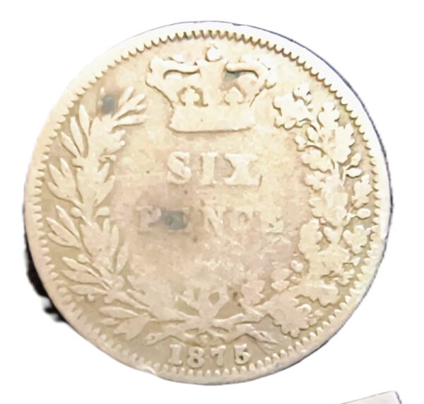 6 Pence Inglaterra 1875 VF/MBC - Imagen 2