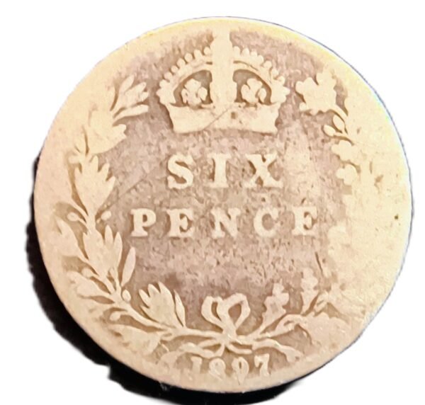 6 Pence Inglaterra 1897 F/BC - Imagen 2