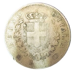 1 Lira Italia 1863 V. Emanuele II BC+ reverso