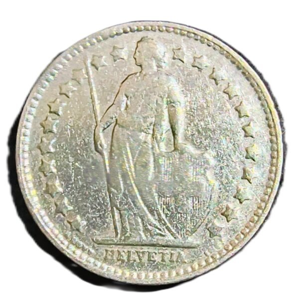 1/2 Francs Suiza 1909 VF/MBC
