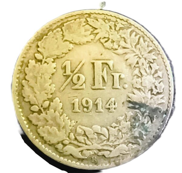 1/2 Francs Suiza 1914 VF/MBC - Imagen 2