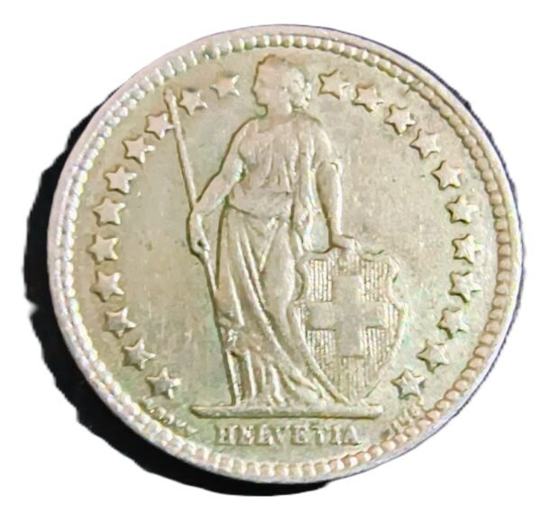 1/2 Francs Suiza 1945 VF/MBC