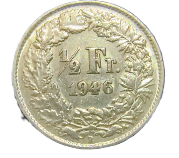 1/2 Francs Suiza 1946 XF/EBC- - Imagen 2