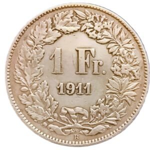 1 Franc Suiza 1911 VF/MBC reverso