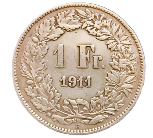 1 Franc Suiza 1911 VF/MBC - Imagen 2