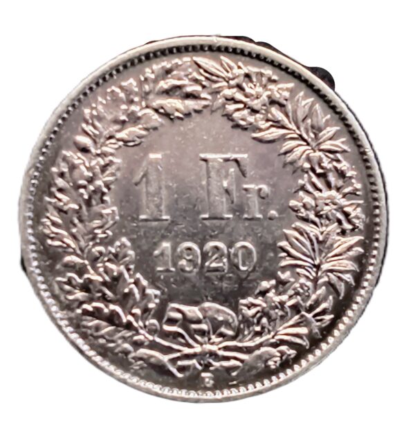 1 Franc Suiza 1920 AU/EBC - Imagen 2