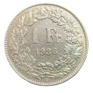 1 Franc Suiza 1936 AU/EBC reverso