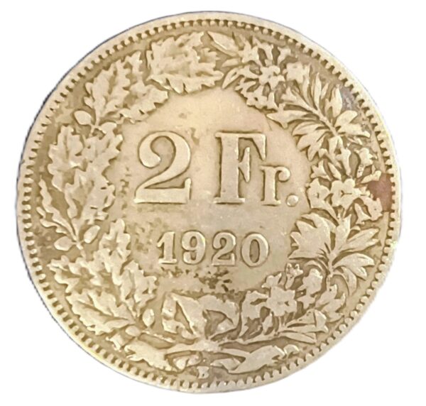 2 Francs Suiza 1920 VF/MBC - Imagen 2