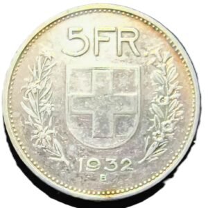 5 Francs Suiza 1932 XF/EBC- reverso