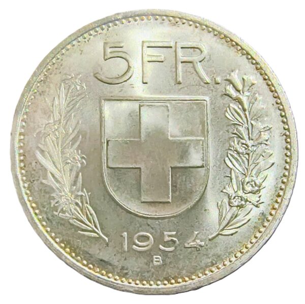 5 Francs Suiza 1954 EBC+/AU - Imagen 2