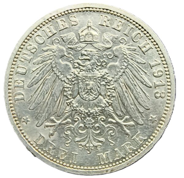 3 Mark William II 1913 J AU/EBC+ - Imagen 2