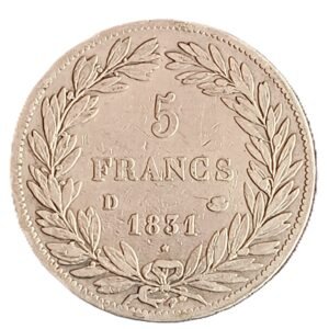 5 Francs 1831 D VF/MBC+ reverso