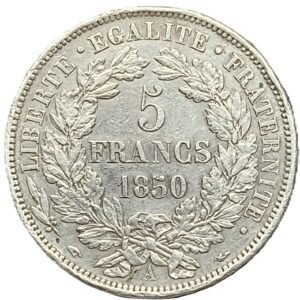 5 Francs Ceres 1850 A AU reverso