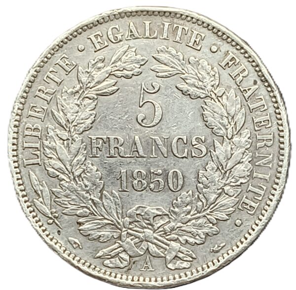 5 Francs Ceres 1850 A AU - Imagen 2