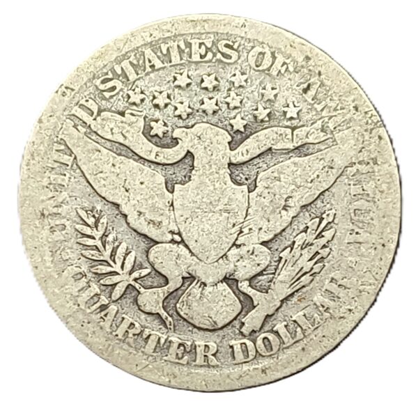 1/4 Dollar Barber Quarter 1899 VF - Imagen 2