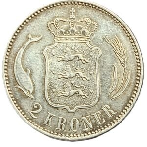 2 Kroner Dinamarca 1916 XF reverso