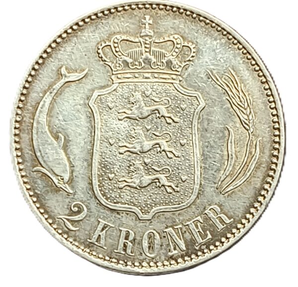 2 Kroner Dinamarca 1916 XF - Imagen 2