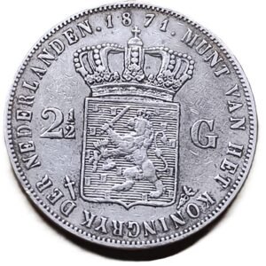 2½ Gulden 1871 Países Bajos XF reverso