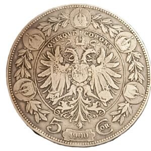 5 Coronas Francis Joseph I 1900 VF reverso