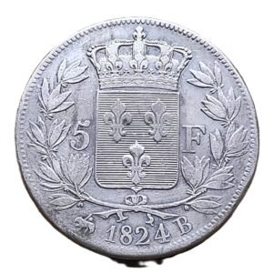 5 Francs 1824 Francia XF reverso