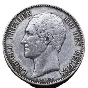 5 Francs 1849 Leopoldo I Bélgica XF