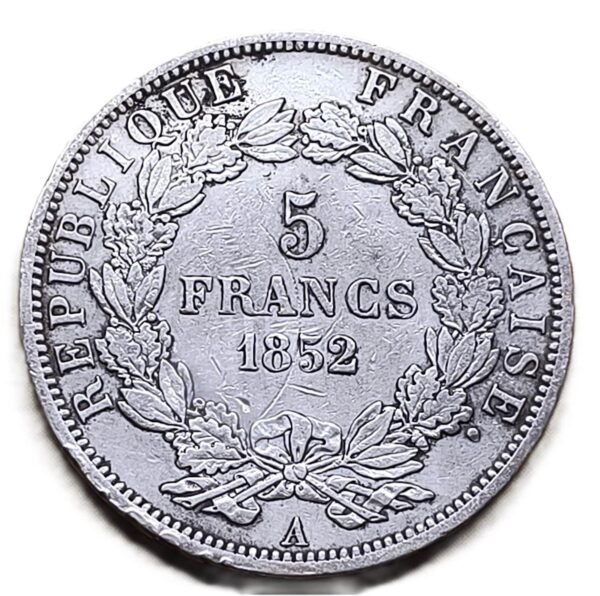 5 Francs 1852 Francia XF - Imagen 2