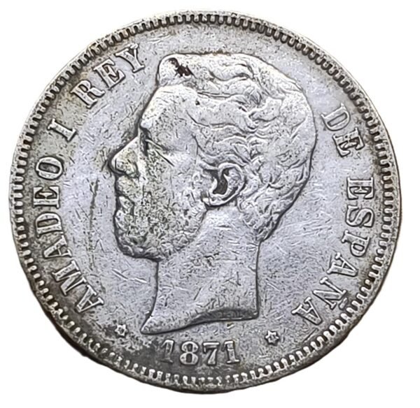 5 Pesetas 1871 (18-71) España XF